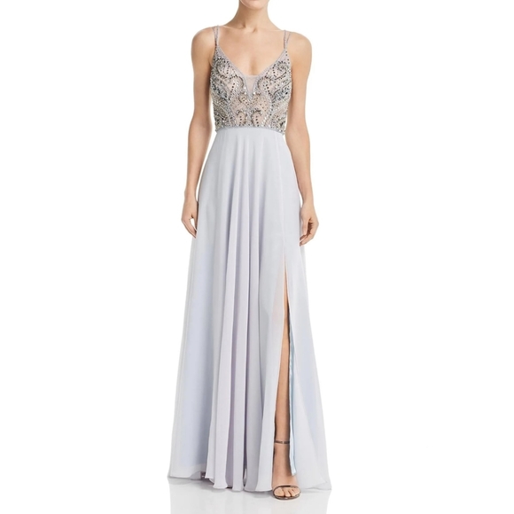 Aqua Dresses & Skirts - Aqua Womens Lavander-Silver Formal Dress